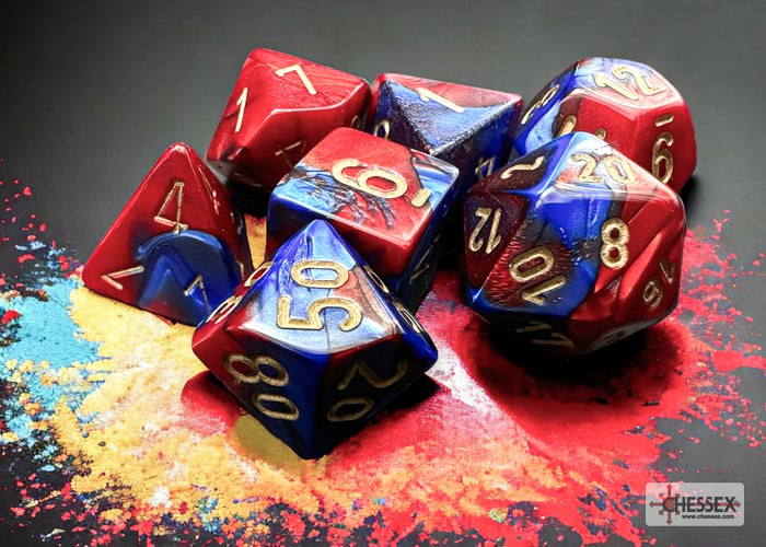 Gemini® Blue-Red/gold  7-Die Set