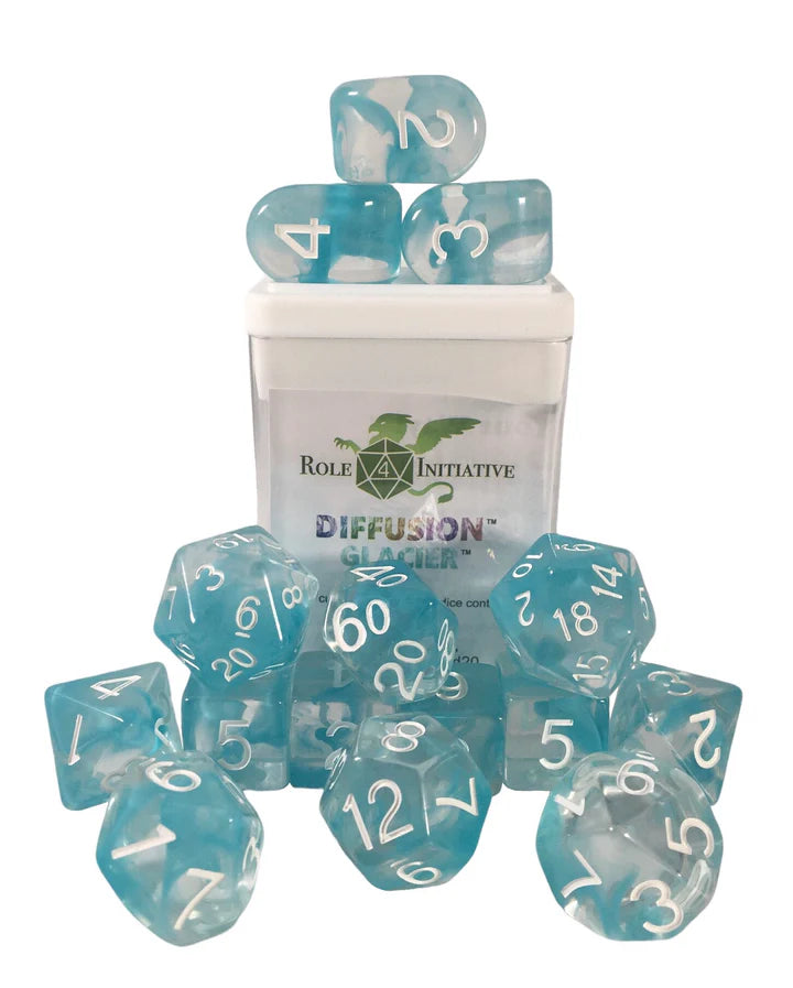 Set of 15 dice w/ Arch'd4: Diffusion Glacier