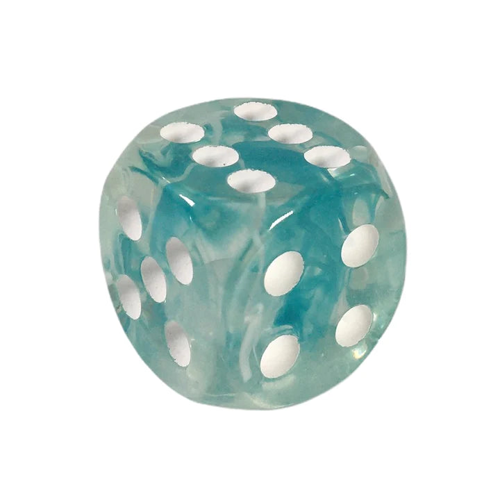 Set of 12d6 pip (18mm): Diffusion Sea Foam w/ White