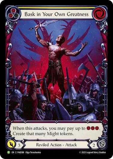 Bask in Your Own Greatness (Yellow) [FAB388] (Promo)  Rainbow Foil