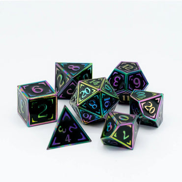 Set of 7 Metal Dice: Reticle Zenith Dark