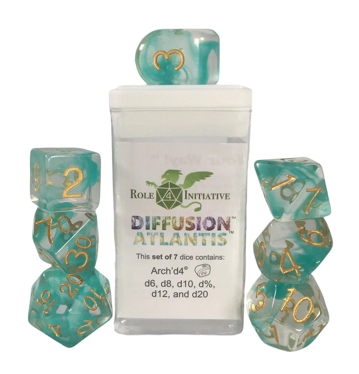 Set of 7 Dice w/ Arch'd4: Diffusion Atlantis