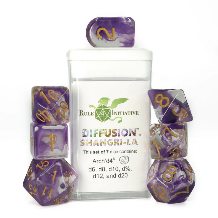 Set of 7 dice w/ Arch'd4: Diffusion Shangri-La