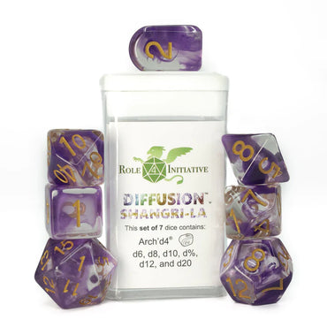 Set of 7 dice w/ Arch'd4: Diffusion Shangri-La