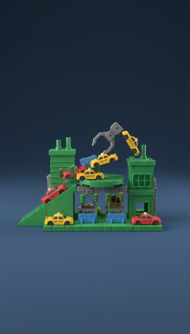 Taxi Blitz Battle Playset with Interactive Props